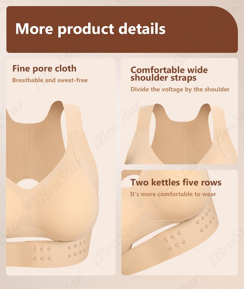 🏆Flash Sale⚡【Postural correction】Women’s Beige Wireless Bra-EV