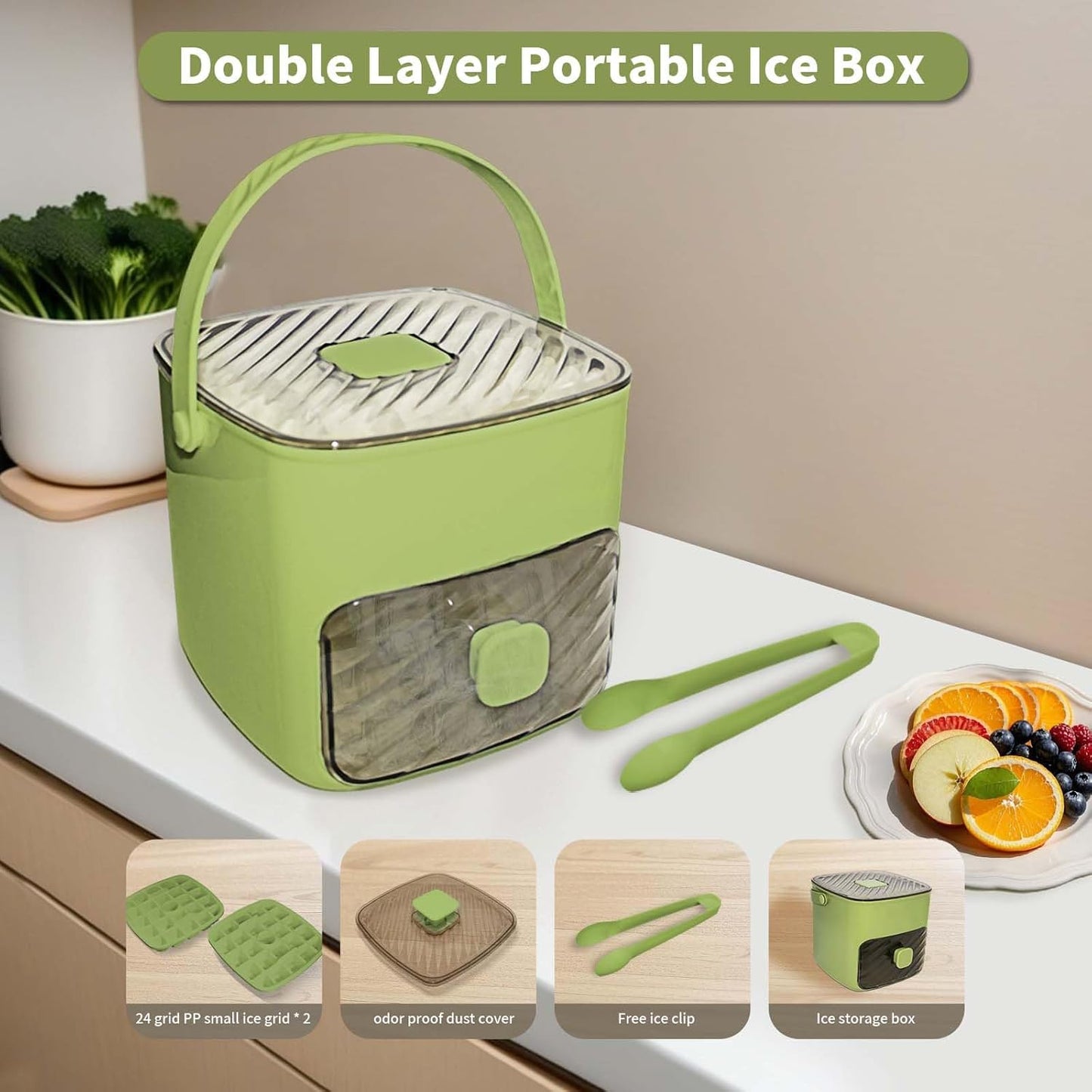 🔥Summer Promotion 49% OFF - Portable Ice Maker with Lid and Storage Box🧊🍹 -KKK