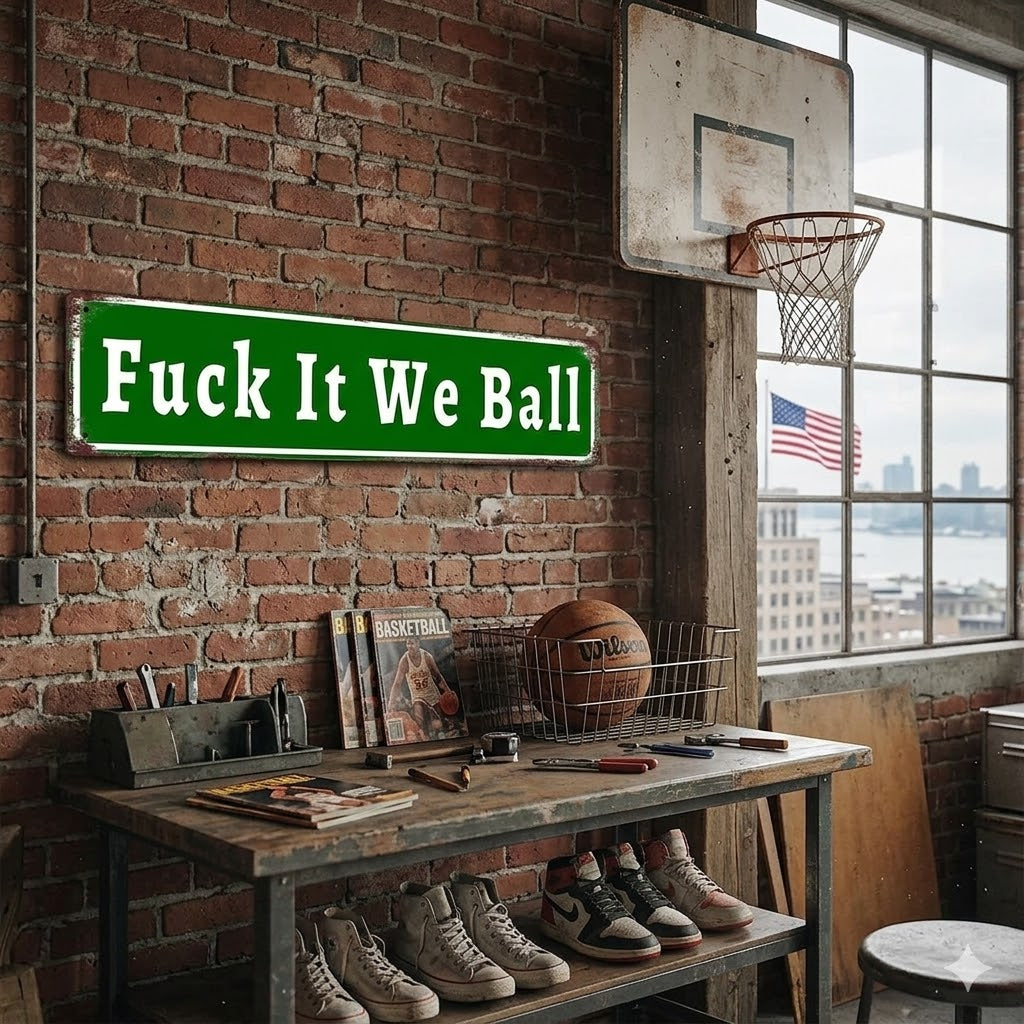 Funny "Fuck It We Ball" Aluminum Street Sign -KKK