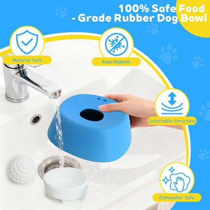 low Feeder Dog Bowls for Liquid Treat, [Built-in Rolling Ball] No Spill Bone Broth Dog Licking Bowl, Multi-Purpose Puppy Yogurt Feeder Bowl for All Breeds Dietary Supplement/Post-op Nutrition Feeding-OA