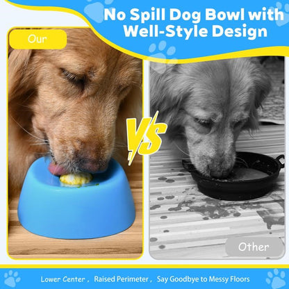 low Feeder Dog Bowls for Liquid Treat, [Built-in Rolling Ball] No Spill Bone Broth Dog Licking Bowl, Multi-Purpose Puppy Yogurt Feeder Bowl for All Breeds Dietary Supplement/Post-op Nutrition Feeding-OA