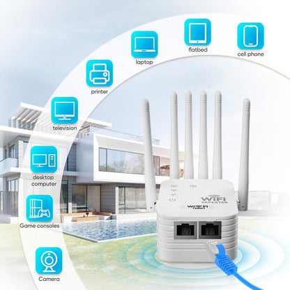 WiFi Extender 2026 6-Antenna Strong Signal, 1200Mbps Dual Band (5GHz-2.4GHz) Booster-OA