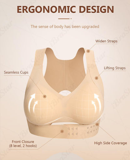 🏆Flash Sale⚡【Postural correction】Women’s Beige Wireless Bra-EV