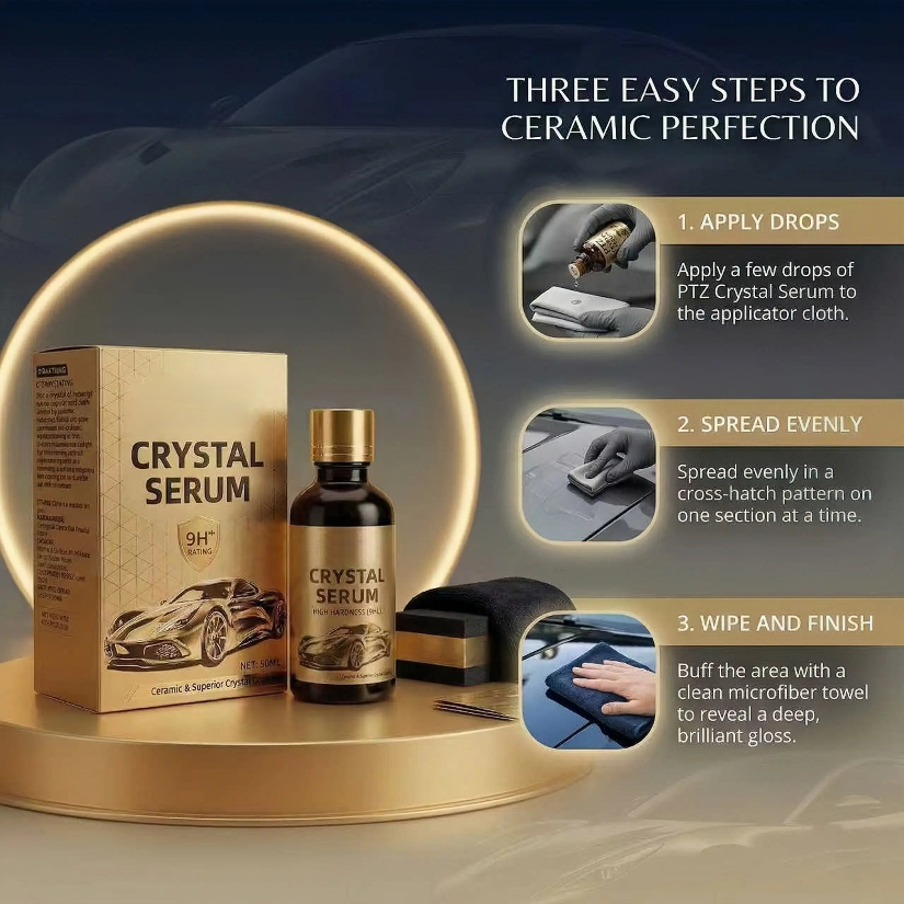 ⏰LAST DAY 49% OFF🔥Crystal Serum – 9h Professional Ceramic Coating For Car Paint, Gloss & Protection-EV
