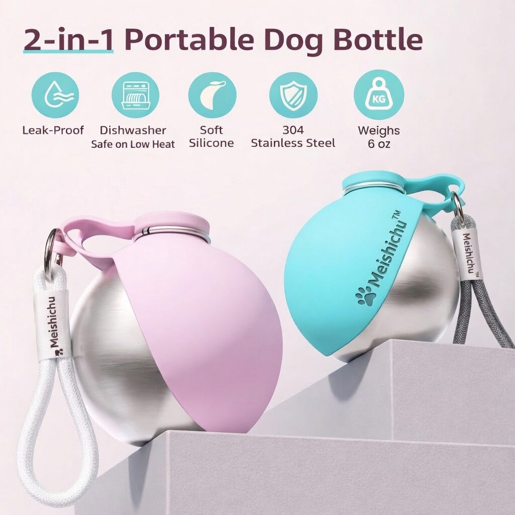 🎉LAST DAY 50% OFF -🔥The 2-in-1 Dog Water Bottle & Bowl-EV